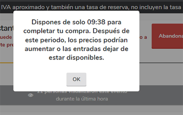 Comprar entradas. Cuenta atrás